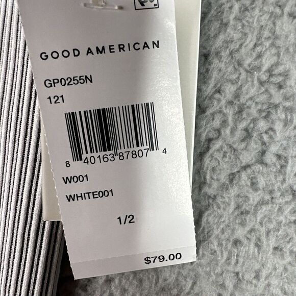 Good American Seamless Ribbed Leggings S/M White Gray Compression NWT - Picture 7 of 14